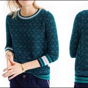 J Crew Tippi Merino Sweater Festival Fair Isle Wool Crew Neck S